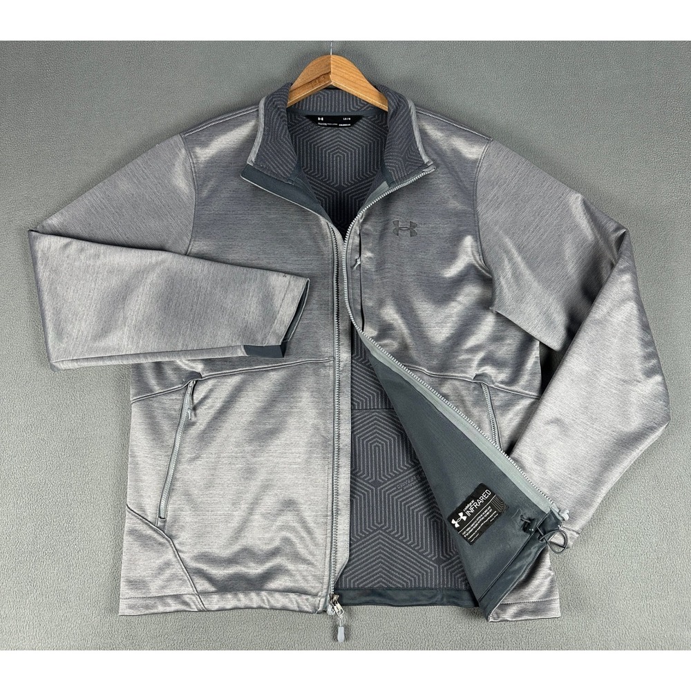 Under Armour Jacket Mens Large Grey ColdGear Infrared Fleece Lined Performance